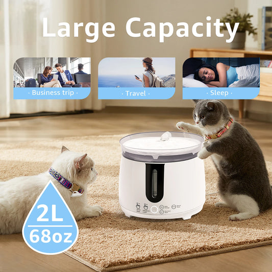 AQHH Wireless Pump Pet Water Dispenser Automatic Circulation Filtration Water Dispenser USB Electric Mute Cats Water Dispenser