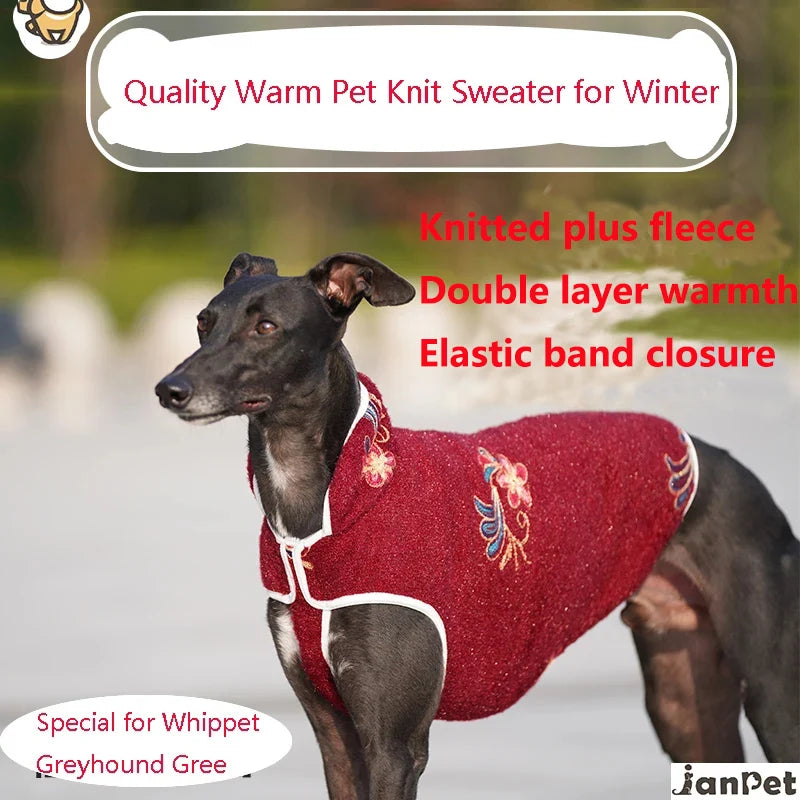 Warm Pet Dog Sweater Winter Soft Fleece Pet Jackets for Whippet Greyhound Suit Sports Dog Clothes