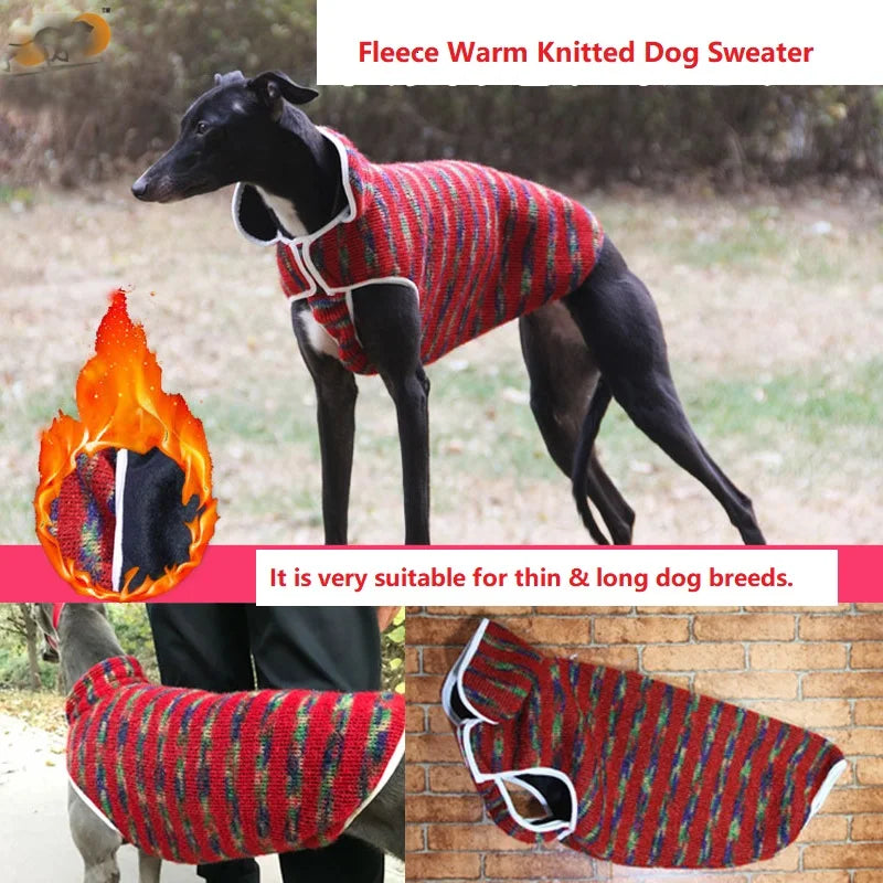 Warm Pet Dog Sweater Winter Soft Fleece Pet Jackets for Whippet Greyhound Suit Sports Dog Clothes