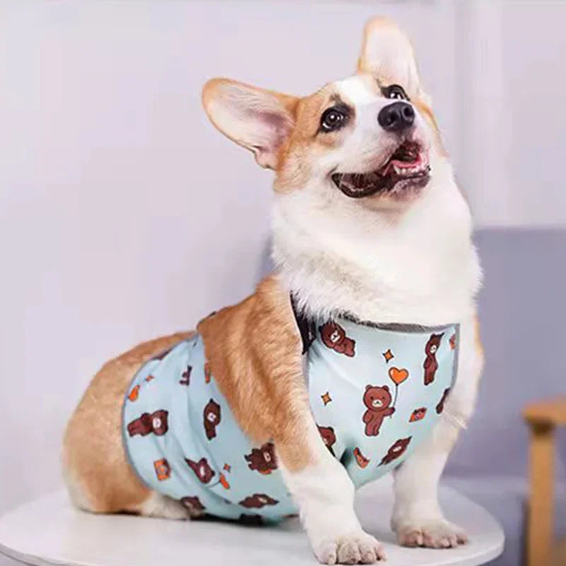 Corgi Special Apron Waterproof Anti-dirty Dog Summer Stomach Protection Anti-cold Small Dog Clothes Corgi Clothe Pet Clothes
