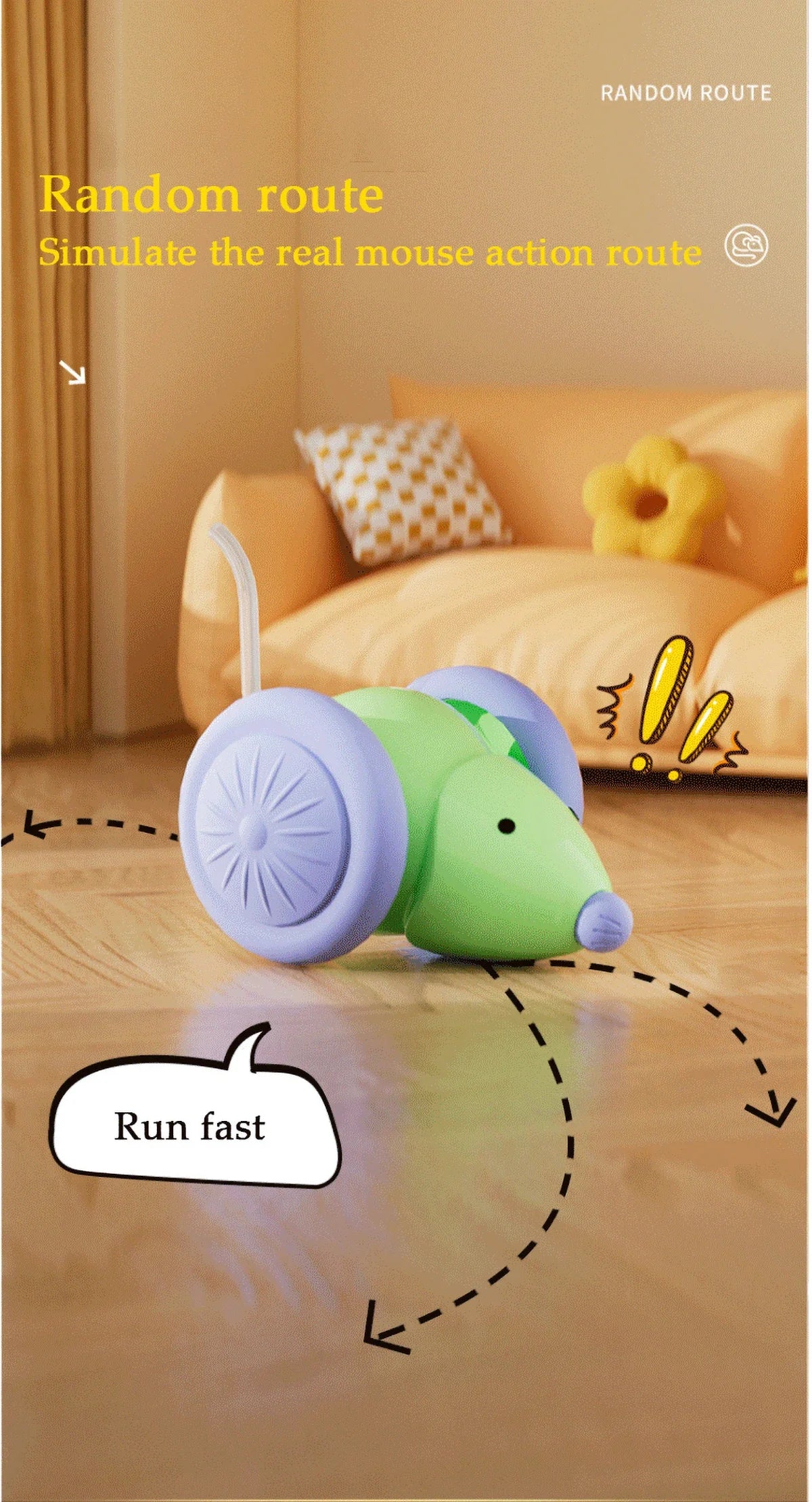 Electric Mouse Car Smart Electric Mouse Toy Car-Rejected Auto Obstacle Avoidance Interactive Cat Pet Toy