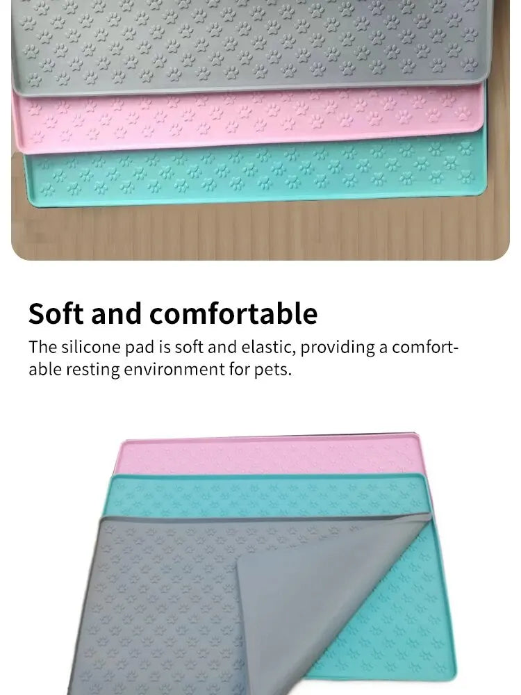 Pet Placemat Nonspill Easy to Clean Foldable Cat and Dog Feeding Mat Silicone Non-slip Waterproof Pet Mat