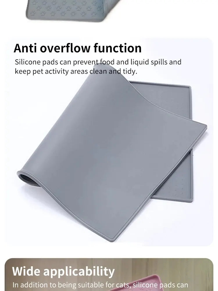 Pet Placemat Nonspill Easy to Clean Foldable Cat and Dog Feeding Mat Silicone Non-slip Waterproof Pet Mat