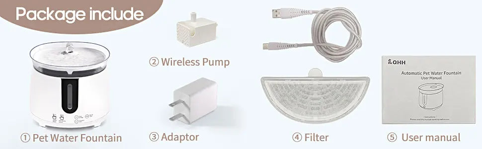 AQHH Wireless Pump Pet Water Dispenser Automatic Circulation Filtration Water Dispenser USB Electric Mute Cats Water Dispenser