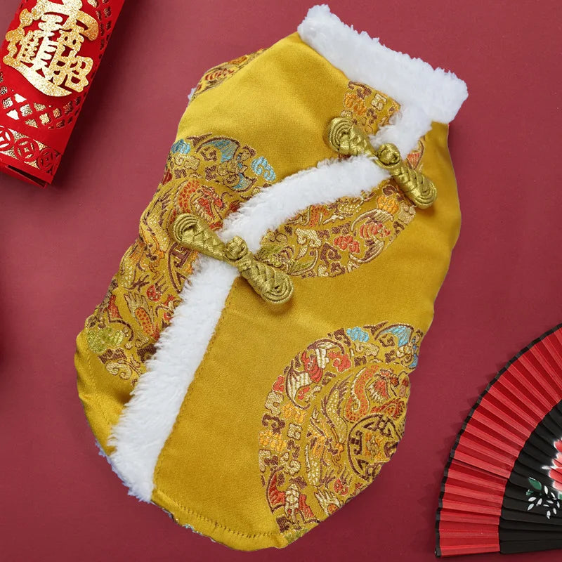 New Tang Style Big Dog Pet Clothes New Year Cotton Clothes Spring Festival Large Dog Thickened Clothes