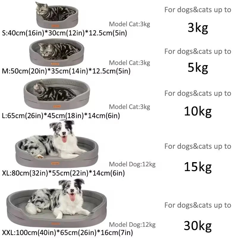 Dog Pet Beds Square Dog Bed For Large Dogs Dog Sofa Beds Waterproof Customized Pet Bed Inner Pad Washable Puppy Kennel Accessory