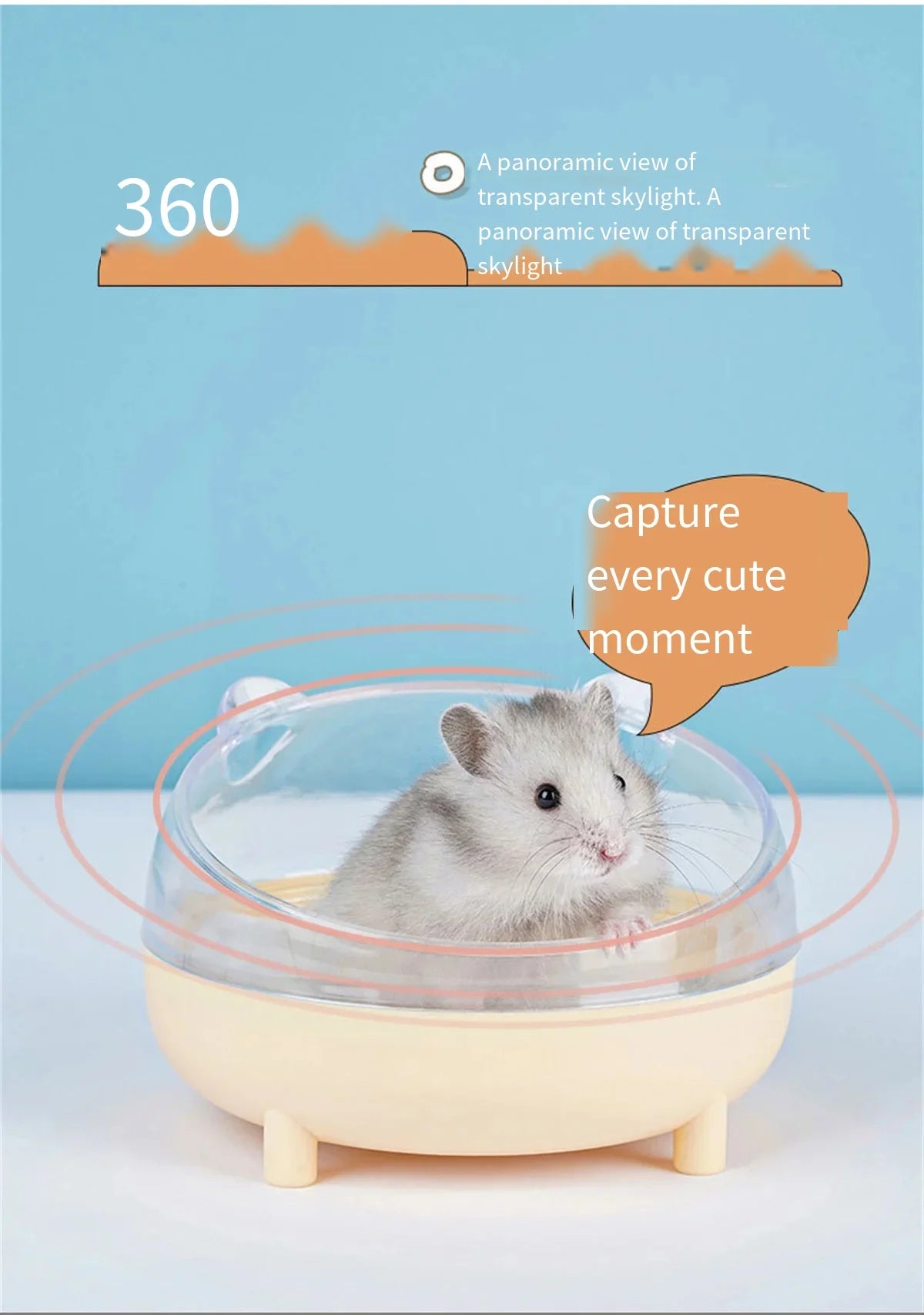 Hamster Bathroom House Sandbox Full Transparent Urine Sand Basin Golden Bear Supplies Sand Bath Container Small Pet Bathroom