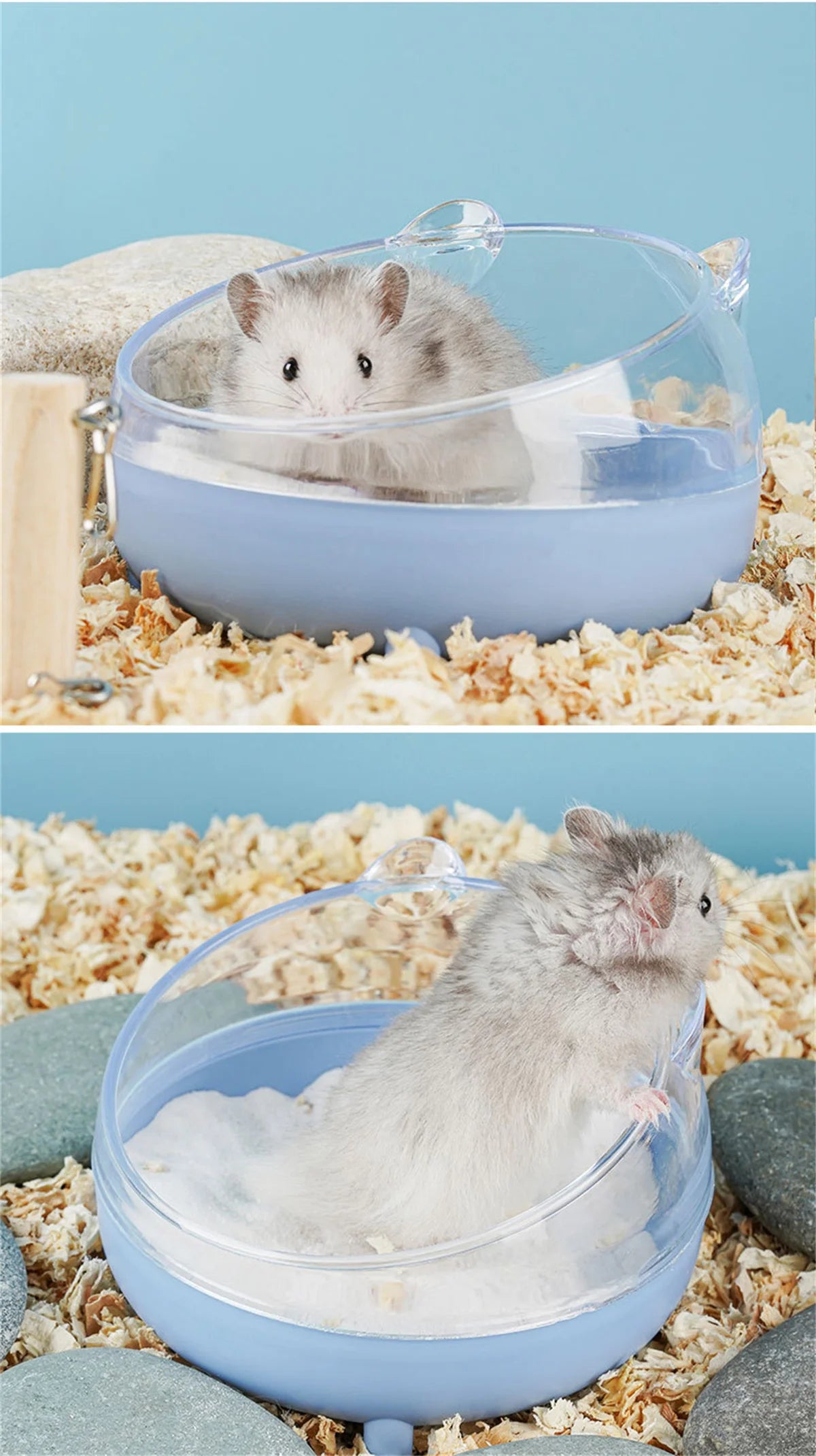 Hamster Bathroom House Sandbox Full Transparent Urine Sand Basin Golden Bear Supplies Sand Bath Container Small Pet Bathroom
