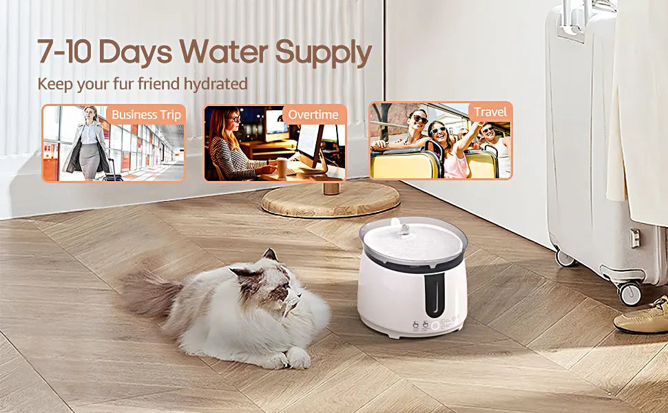 AQHH Wireless Pump Pet Water Dispenser Automatic Circulation Filtration Water Dispenser USB Electric Mute Cats Water Dispenser