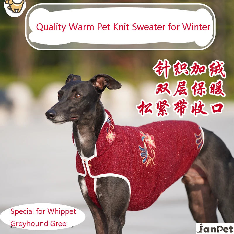 Warm Pet Dog Sweater Winter Soft Fleece Pet Jackets for Whippet Greyhound Suit Sports Dog Clothes