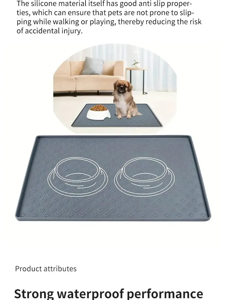 Pet Placemat Nonspill Easy to Clean Foldable Cat and Dog Feeding Mat Silicone Non-slip Waterproof Pet Mat