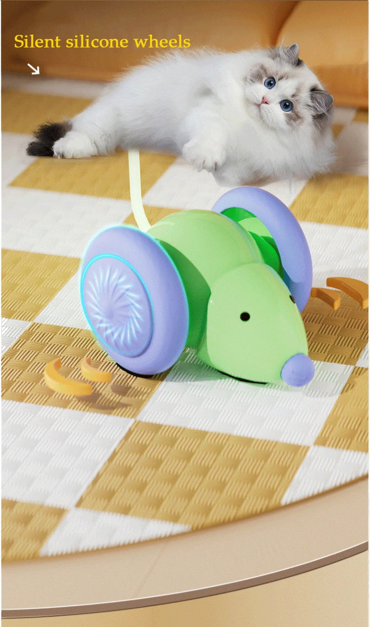 Electric Mouse Car Smart Electric Mouse Toy Car-Rejected Auto Obstacle Avoidance Interactive Cat Pet Toy