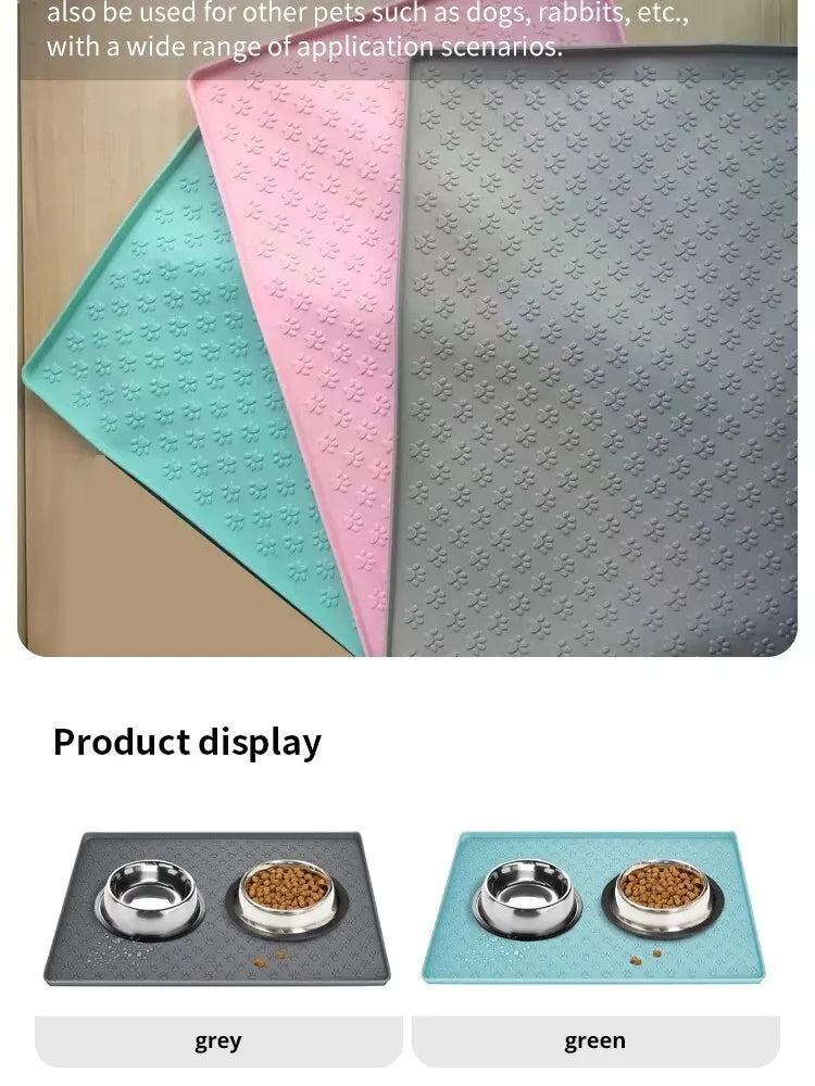 Pet Placemat Nonspill Easy to Clean Foldable Cat and Dog Feeding Mat Silicone Non-slip Waterproof Pet Mat