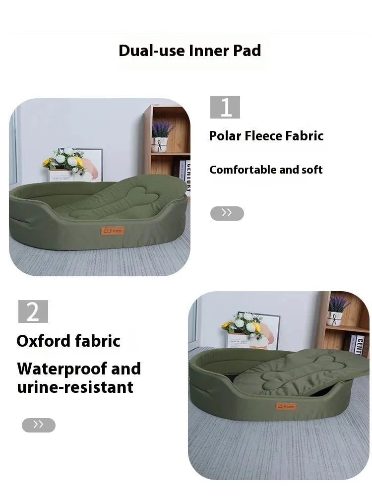 Dog Pet Beds Square Dog Bed For Large Dogs Dog Sofa Beds Waterproof Customized Pet Bed Inner Pad Washable Puppy Kennel Accessory