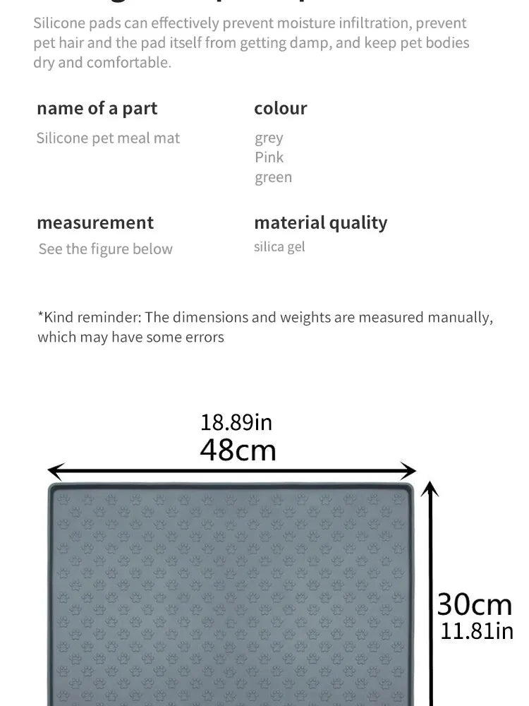 Pet Placemat Nonspill Easy to Clean Foldable Cat and Dog Feeding Mat Silicone Non-slip Waterproof Pet Mat