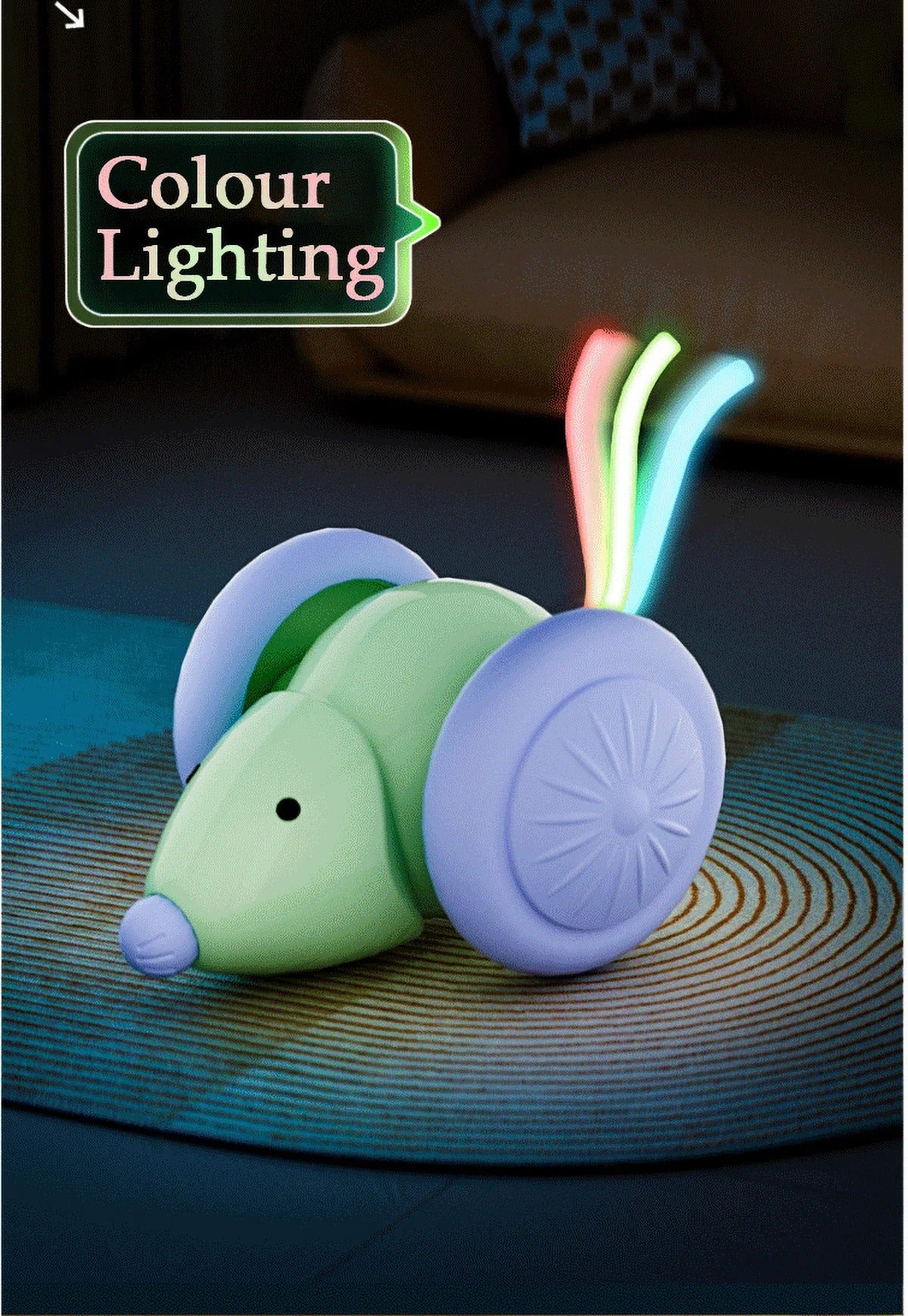 Electric Mouse Car Smart Electric Mouse Toy Car-Rejected Auto Obstacle Avoidance Interactive Cat Pet Toy