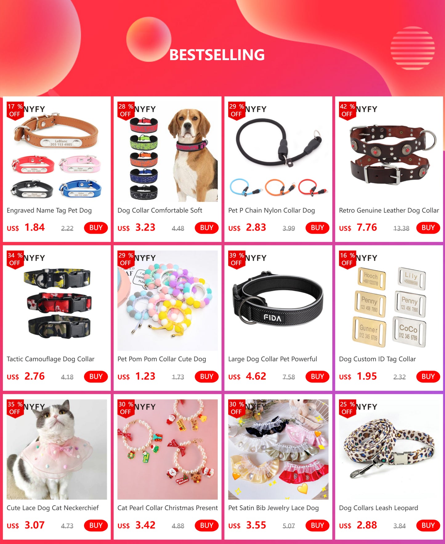 Pet P Chain Nylon Collar Dog Training Accessories Teddy Small Corgi Border Collie Medium Golden Retriever Large Dog Use Durable