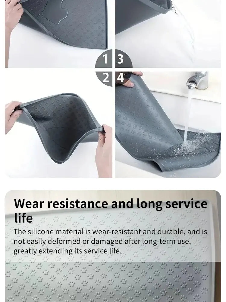 Pet Placemat Nonspill Easy to Clean Foldable Cat and Dog Feeding Mat Silicone Non-slip Waterproof Pet Mat