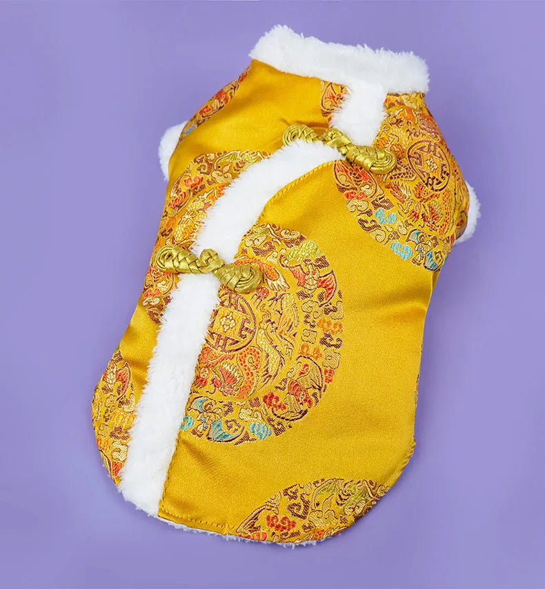 New Tang Style Big Dog Pet Clothes New Year Cotton Clothes Spring Festival Large Dog Thickened Clothes